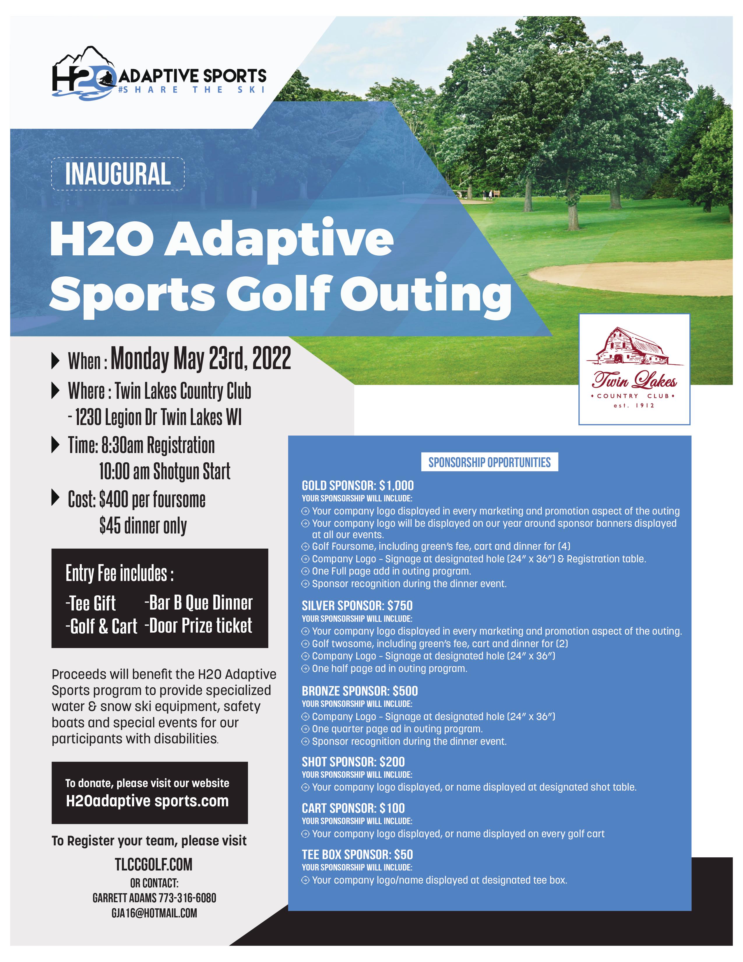 h2o adaptive sports golf outing